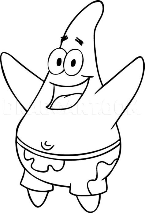 How To Draw Patrick Star Step By Step Drawing Guide By Dawn