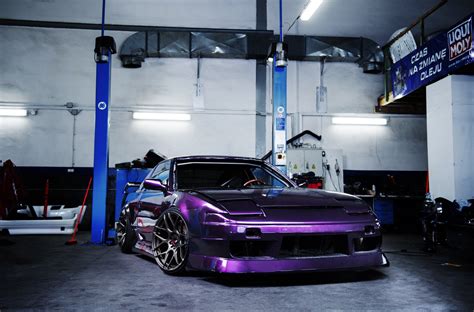Custom Wide Body Kit On Quite Eye Catching Purple Nissan 200sx Wide