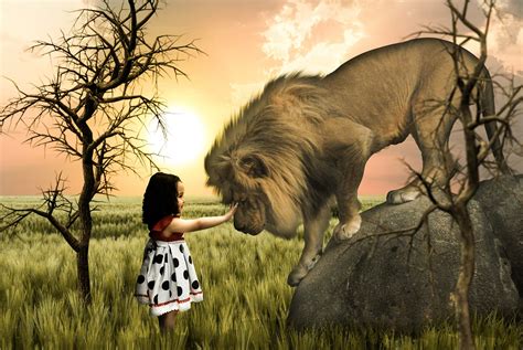 Download Girl Baby Lion Royalty Free Stock Illustration Image Pixabay