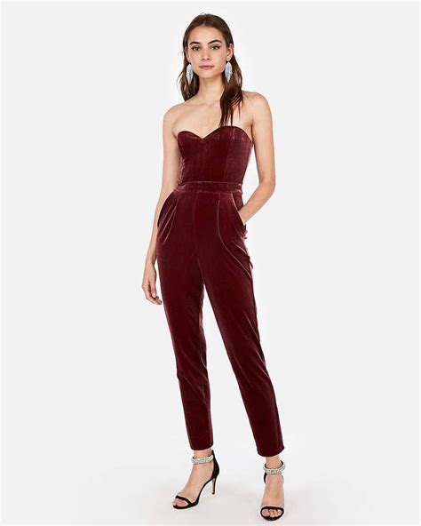Holiday Party Jumpsuits Holiday Party Pants Holiday Velvet Express Outfits Velvet Jumpsuit