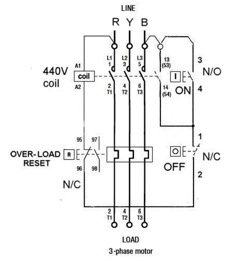Three phase dol starter wiring diagram with mccb contactor. dol starter 3 phase wiring.jpg