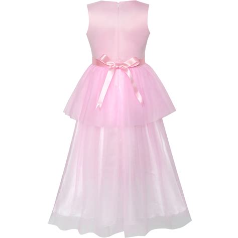 Flower Girls Dress Pink Dancing Ball Gown Princess Party Sunny Fashion
