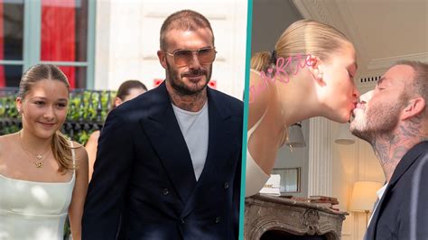 David Beckham Kisses Daughter Harper Beckham While In Paris Supporting