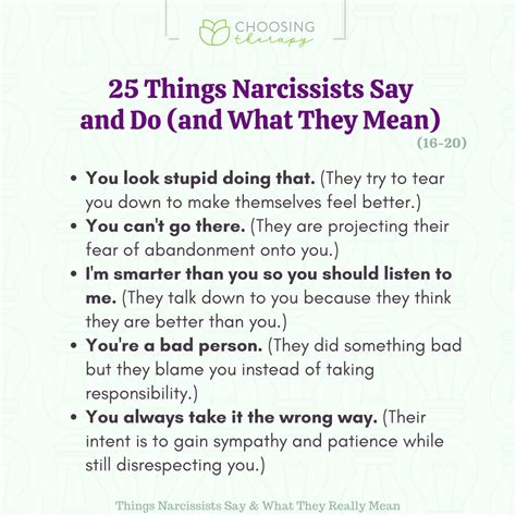 25 Things Narcissists Say What They Really Mean