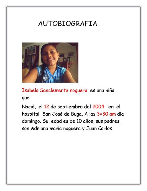 Mi Autobiografía By Isabela Sanclemente Noguera Issuu