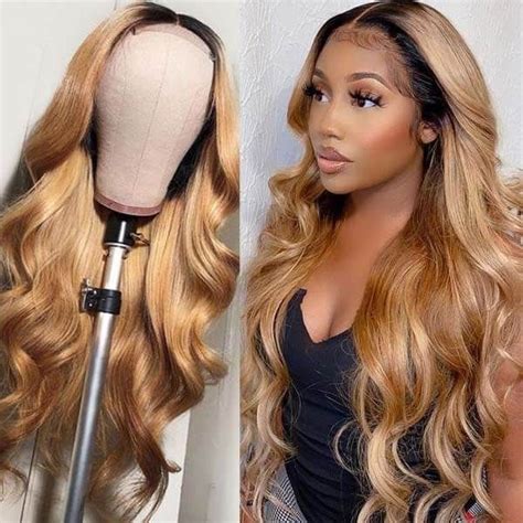 Honey Blonde Hd Lace Front Wigs B Color Ombre Wig For Black Women