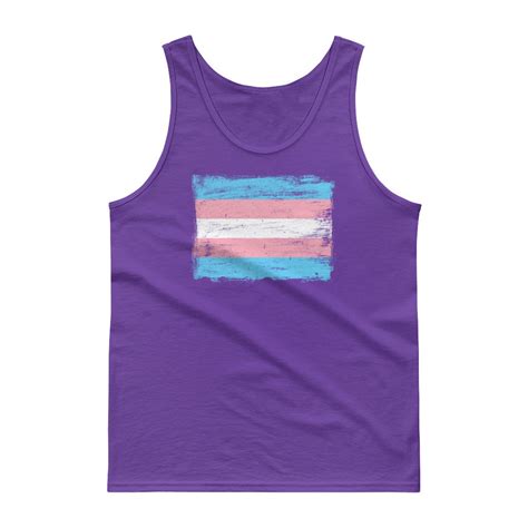 Transgender Pride Flag Tank Top Vintage Painted Style Etsy