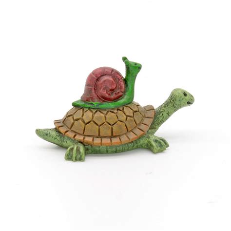 Hitching A Ride Tortoise And Snail Fairy Garden Accessory