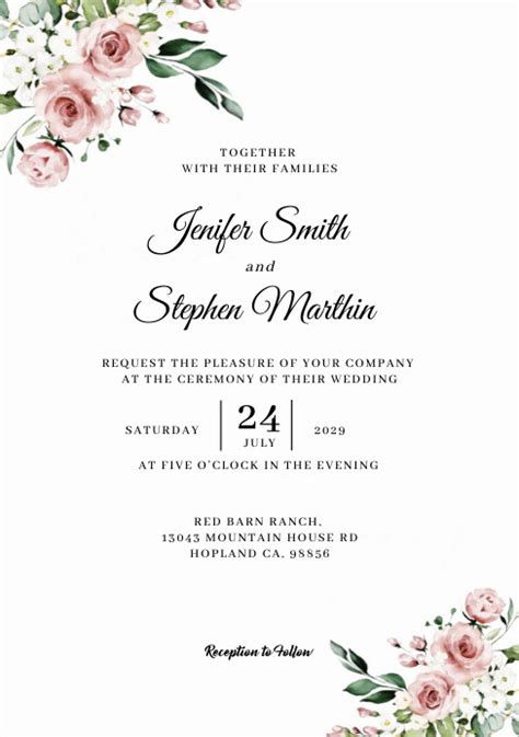 Wedding Invitation Templates Free Download Postermywall