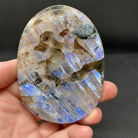 Top Belomorite Moonstone Mineral Pebbles Bright Flash Etsy