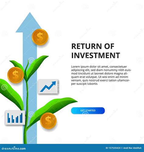 Return Of Investment Growth Investing Stock Market Golden Coin Dollar