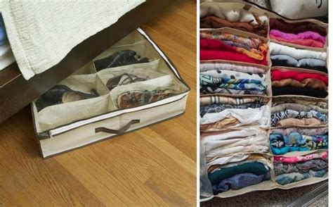 An Under The Bed Storage Container With Compartments For Shoes Scarves And Other Clothing That