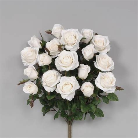 Wholesale Silk White Rose Bush Blooms By The Box