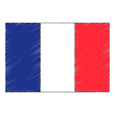 Premium Vector Hand Drawn Sketch Flag Of France Doodle Style Vector Icon