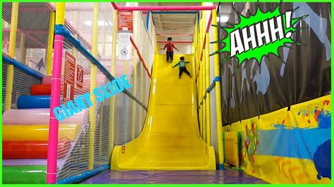 Fun Indoor Playground For Kids With Giant Slide Youtube