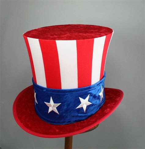 Uncle Sam Top Hat Classic Red Brim Tall Toad