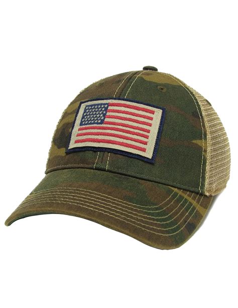 American Flag Camo Trucker Adjustable Cap Barefoot Campus Outfitter