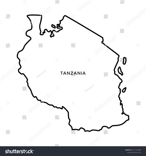 Outline Map Tanzania Vector Design Template Stock Vector Royalty Free