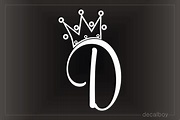 Crown Letter D Initial Decal