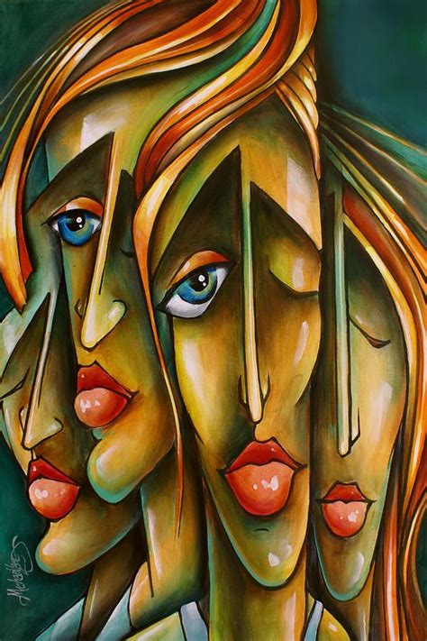 Portrait Painting Pose By Michael Lang Cubism Art Abstract Face