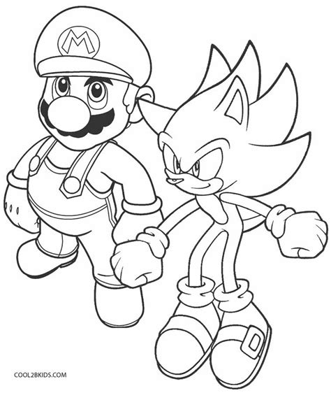 Coloriage Mario Coloriage Mario Et Sonic