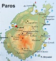 Paros, map of the island of Paros