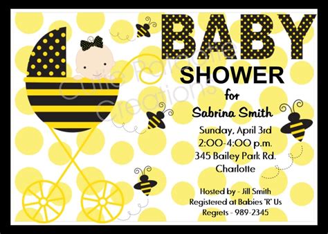 Bumble Bee Baby Shower Invitations