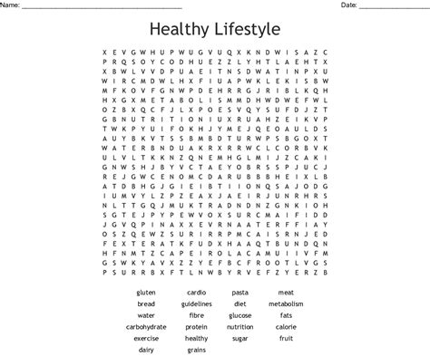 Healthy Living Word Search Wordmint