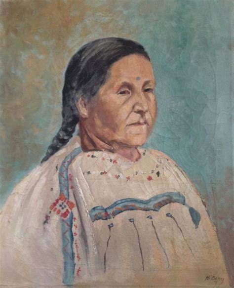 Native American Indian Oil Painting Signed Hi Berry
