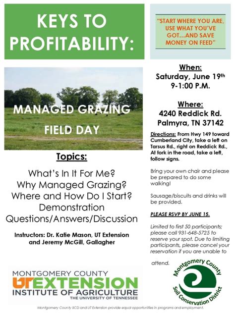 Montgomery County Grazing Field Day June 19 Montgomery County Soil
