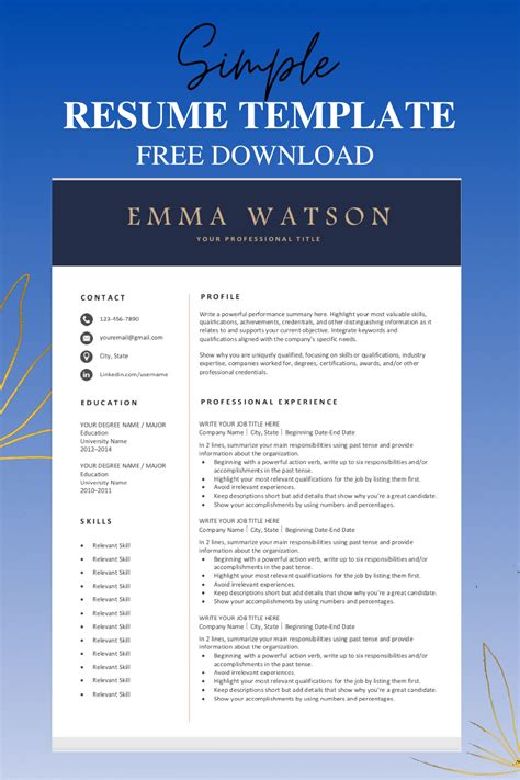 This free template facilitates a free. Modern Resume Template - Download for Free in 2020 | Resume template, Resume template ...