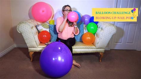 🎈asmr Balloons Balloon Challenge Blowing Up Balloon And Nail Pop Youtube