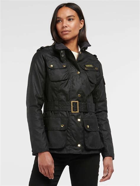 Barbour International Waxed Jacket Black At John Lewis And Partners
