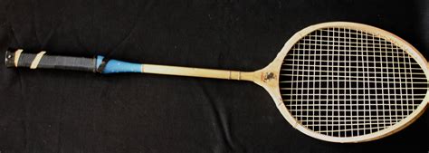 1950 badminton wooden racquet blue handle | Cobourg and District Sports Hall Of Fame