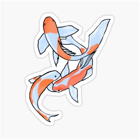 Koi Fish Sticker By Handsyscribbles Redbubble