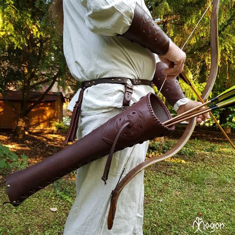 Leather Side Arrow Quiver Traditional Archery Quiver Etsy