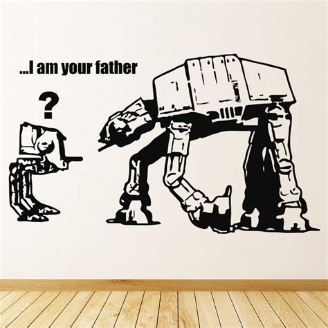 A legkiválóbb díszhatást a magas minőségű nyomtatás. I Am Your Father Star Wars Banksy Wall Sticker