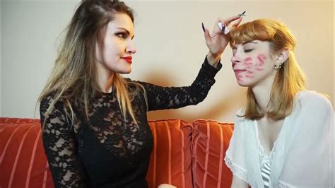 girl gets covered in lipstick kisses youtube