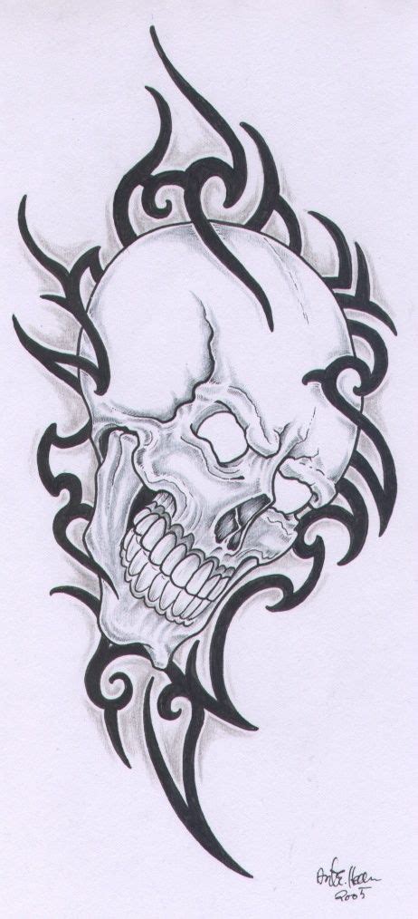 Skull With Tribal 1 By Vikingtattoo On Deviantart Meaningful Tattoos