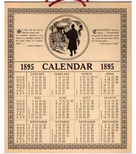 The Calendar From 1895 And 2019 Share The Same Dates Discvrblog