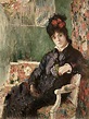 Painting by Claude Monet, 1877, "Camille Holding a Posy of Violets," or ...