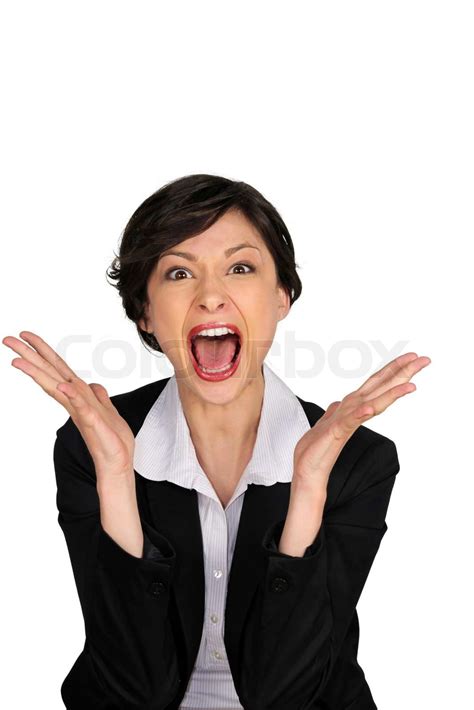 Business Woman Yelling Stock Image Colourbox