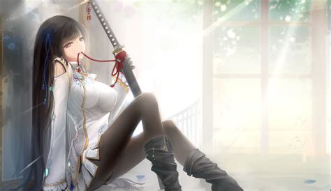 Anime Girls Katana Wallpapers Hd Desktop And Mobile Backgrounds Free