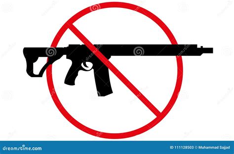 No Guns Allowed Sign No Weapon Allowed Symbol Stock Vector
