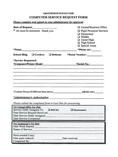 Complete form 3 only if requesting that driver and vehicle services remove an online user from the account. Computer Service Request Form - 2 Free Templates in PDF ...