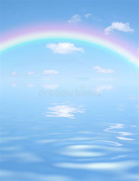Spectrum Over Water Vector Illustration Rainbow Aesthetic Spectrum