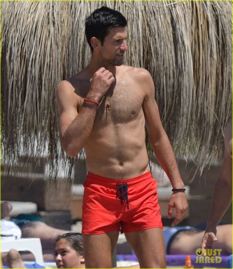 Novak Djokovic Hits Beach Shirtless After Big Wimbledon Win Photo