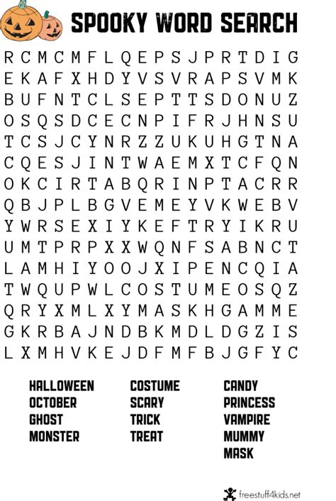 This Scary Halloween Word Search Is Free For You Today To Print Out