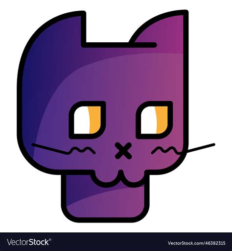 Black Cat Avatar Cartoon Icon Royalty Free Vector Image