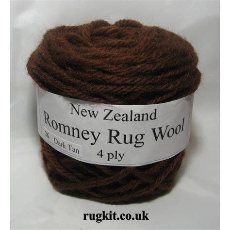 Romney Rug Wool 100g Ball Dark Tan